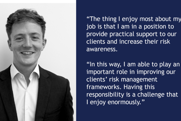 Image of Connor Munro with quote from article - Veritau feature in Insitute of Risk Management